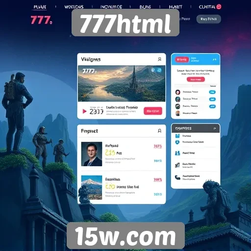 Interface do usuário do site 777html em foco